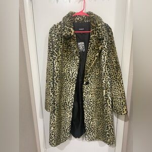 Express Animal Print Teddy Jacket